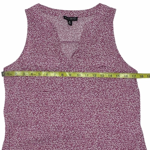 WILLI Smith Purple & Pink Printed Sleeveless Split Neck Button Down Blouse - Picture 7 of 11